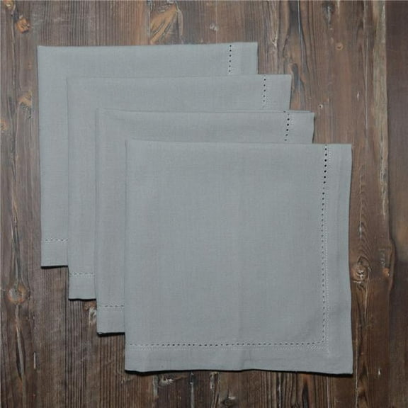 Dunroven House RK810-GY Hemstitched Cotton Napkins, Gray - Set of 4