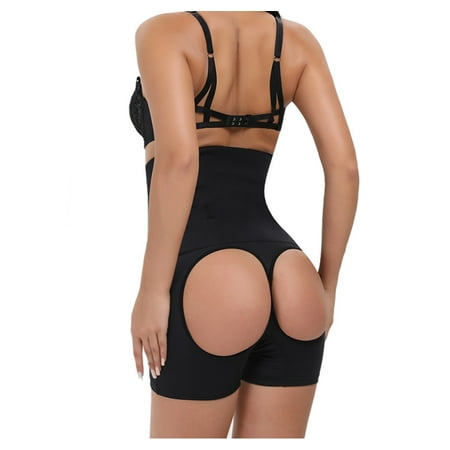 Shape Mi Women's Seamless Hi-Waist Tummy Control Open Butt Lift Boyshort