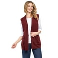 thumbnail image 4 of Turtle Bay New York Women's Long Sleeveless Open Front Soft Shawl Collar Vest, 4 of 6