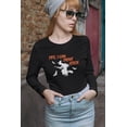 thumbnail image 3 of Halloween Witch I Can Drive Stick Womens Long Sleeve T Shirt, 3 of 5