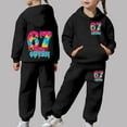 thumbnail image 2 of Girls Tracksuit Set Casual Fashion Hoodie and Jogger Cute Printed Pullover Tracksuit for Kids and Daily Wear, 2 of 7