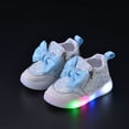thumbnail image 2 of Girls Glitter Bow Light Up Sneakers Kids Sole Athletic Shoes with Strap Girls（12M 6Y） Clothes, 2 of 4