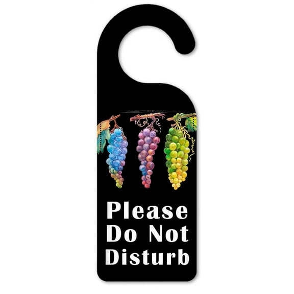 Do Not Disturb Door Knob Hanger Sign - Watercolor Grapes