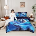 thumbnail image 4 of Feelyou Wildlife Wolf Full Size Comforter Sets, Mystic Aurora Galaxy Bedding Sets, 3pcs, 4 of 8