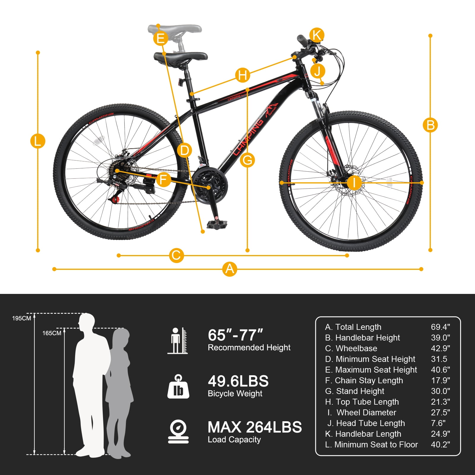 Zimtown 21-Speed MTN Folding Bike with Dual Brakes, 27.5in Zimtown 21-Speed MTN Folding Bike with Dual Brakes, 27.5in