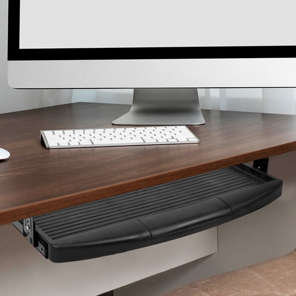 BESTYASH Black Keyboard Tray Under Table Drawer Slide Out for Desk Organization