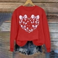 thumbnail image 4 of Womens Valentines Sweatshirt Cute Love Heart Graphic Long Sleeve Round Neck Casual Fashion Holiday Sweatshirts Tops (3XL, Red), 4 of 5