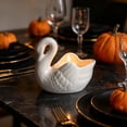 thumbnail image 4 of AYktou Swan Tealight Candle Holders, Ceramic Candle Stand Elegant Swan-Shaped Table Decor Tea Light Stand, Multifunctional Planter, Decorative Candle Holder for Weddings, Dinners Desk Home Decor, 4 of 6