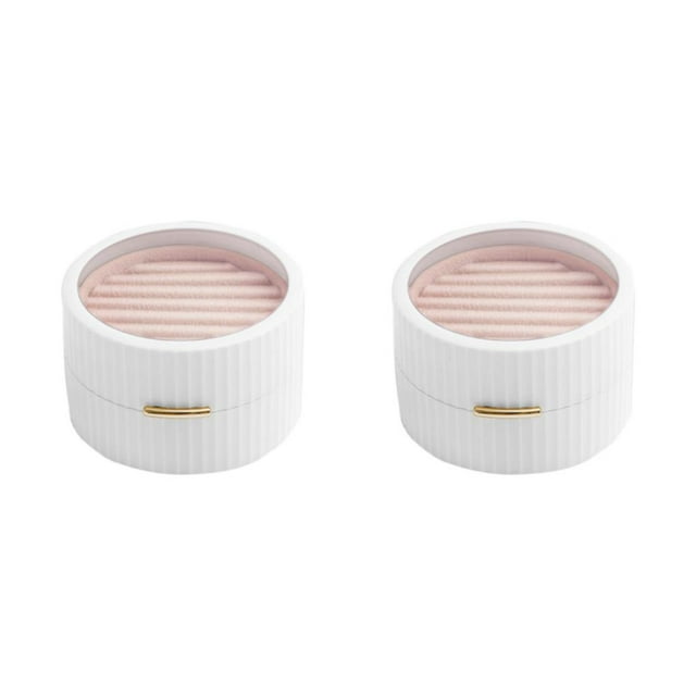 fastboy Exquisite Jewelry Box for Rings Earrings and Necklaces Ornate Organizer Case White 10 x 9.2 x 5.7cm 2Set