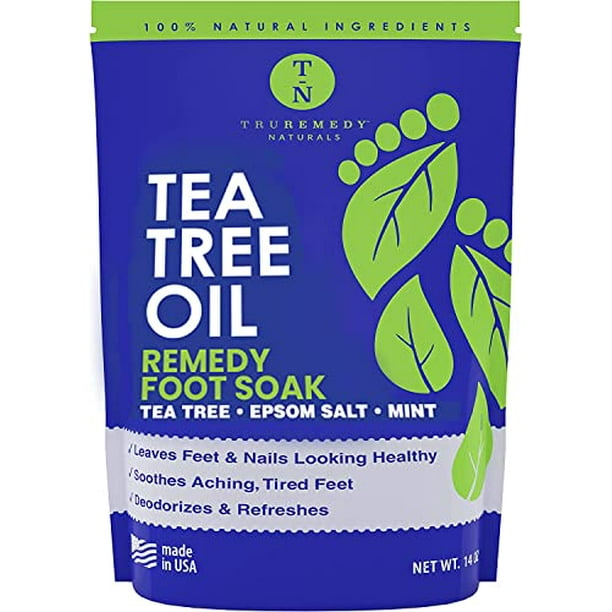 Tea Tree Oil Foot Soak with Epsom Salt & Mint, Feet Soak Helps Toenail