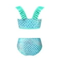 thumbnail image 3 of iiniim Kids Girls 2 Pieces Bikini Swimsuits Ruffled Sleeveless Tank Top with Briefs Set Swimwear 2-16 A Green 6, 3 of 7