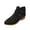 Black, variant on Suede Ankle Boots for Women Low Block Heel Side Zipper Stacked Short Fashion Boots Double Metal Buckle Straps Non Slip Casual Dress Ankle Boots for Daily Outdoor Wear Beige 36
