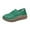 Green, variant on Oyedens Women's Platform Slip on Loafers Comfortable Casual Leather Walking Work Shoes for Women