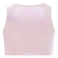 thumbnail image 2 of Doomiva Kids Girls Athletic Shirt Jazz Dance Crop Tops Sequins Dancewear Stage Performance Tank Vest Pink M, 2 of 7