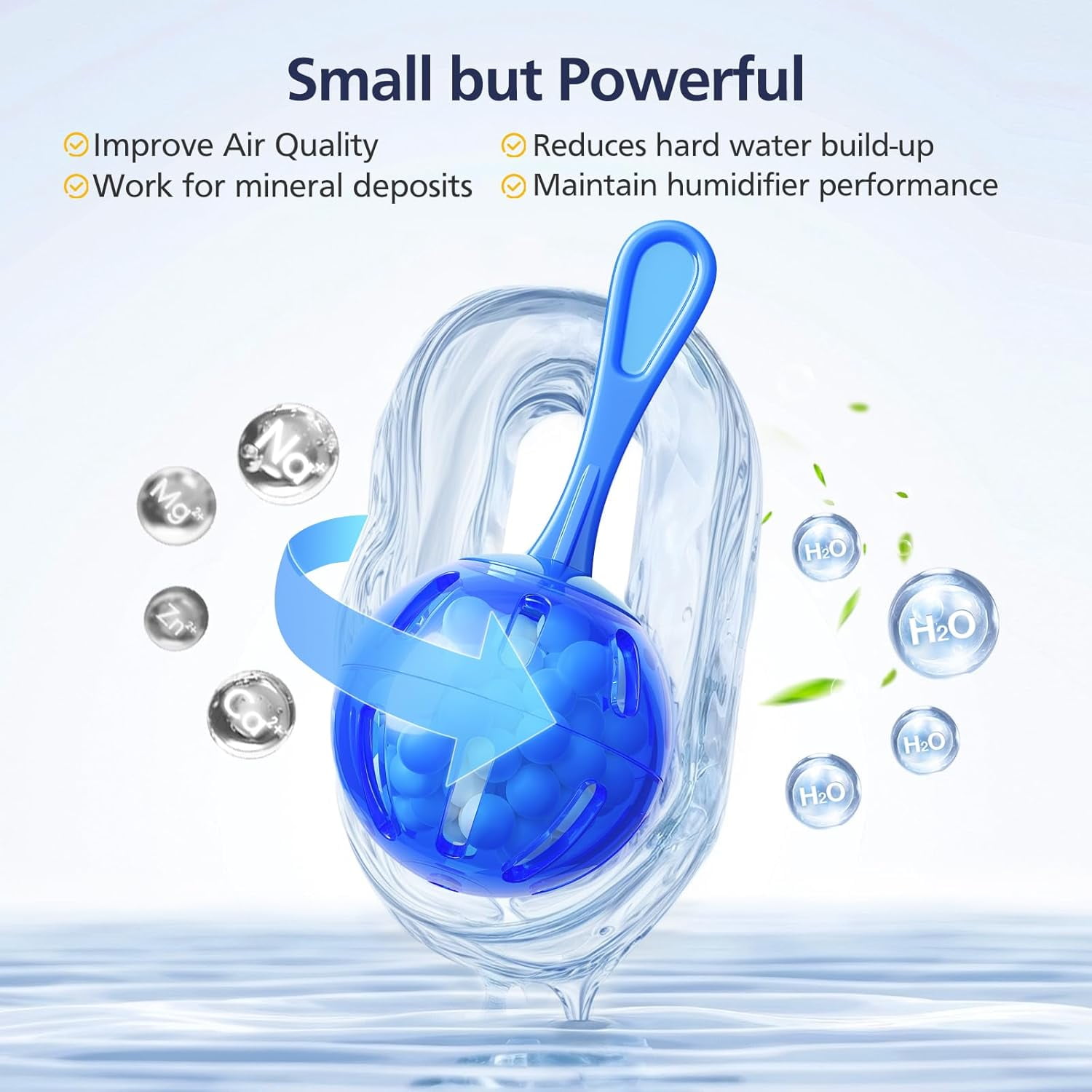 Universal Humidifier Tank Cleaner Demineralization Cleaning Ball for All Humidifiers and Fish Tank Demineralization Cartridge Purifies Water Eliminates White Dust and Odor, 12 Pack