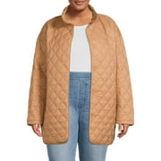 Time and Tru Women's and Plus Quilted Barn Coat