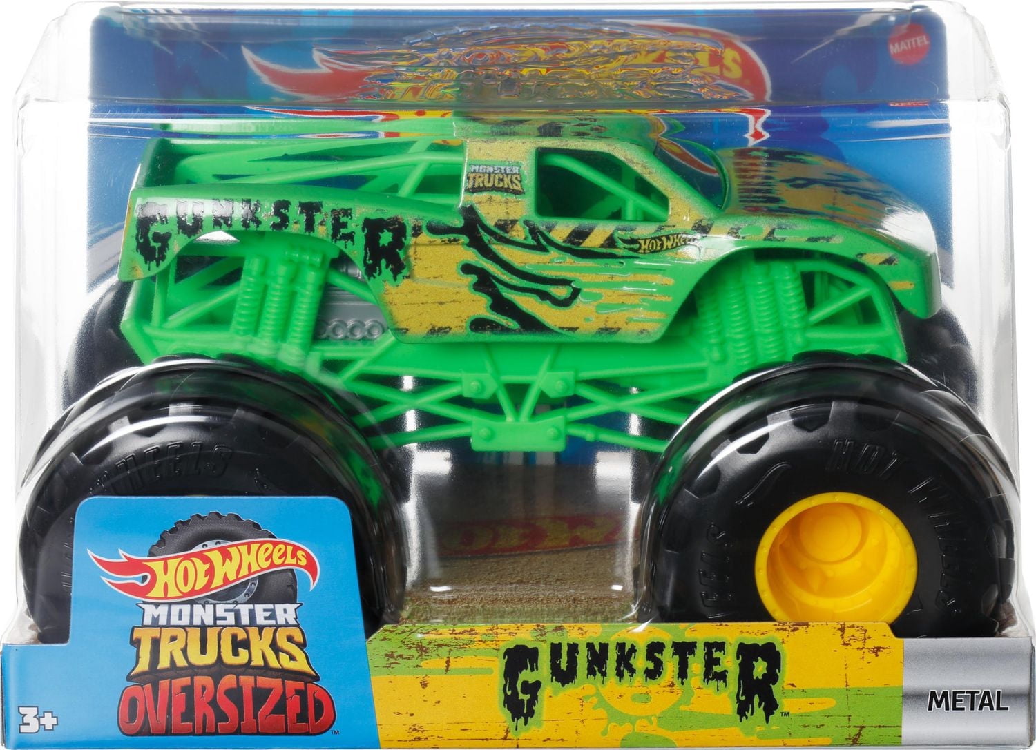 Hot Wheels Monster Trucks 1:24 Scale Vehicle Gunkster, Collectible Die-Cast Toy Trucks