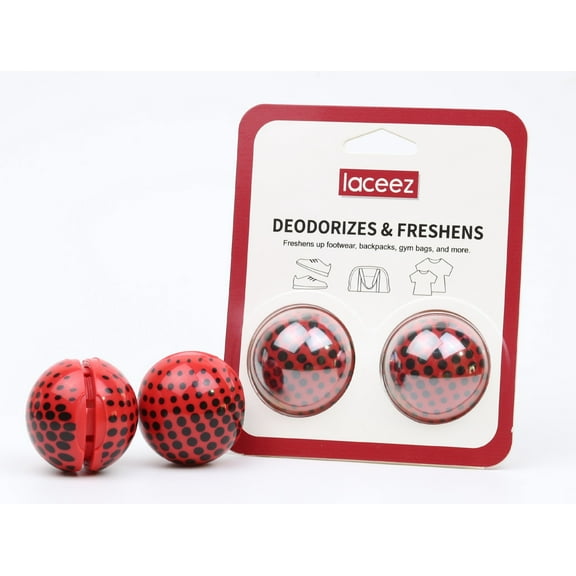 Laceez Shoe Deodorizer, Deodorizing Balls 2 Pack Deodorizes & Freshens. Freshens up Footwear, Backpacks, Gym Bags, Lockers and Cars