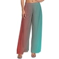 thumbnail image 2 of Two Tone Art Pants Red And Blue Aesthetic Straight Wide Pants High Waisted Office Trousers Big Size 4XL 5XL, 2 of 6
