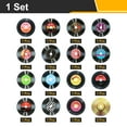 thumbnail image 3 of Uxcell 20 Pack Vinyl Records Decor, 5.5 Inch Blank Vinyl Records 16 Designs Fake CD Album Cover for Rock and Roll Party Dining Home Decorations, (Black and Gold, Style 2), 3 of 6