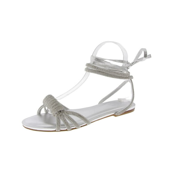 INC Womens Holiston Embellished Metallic Ankle Strap