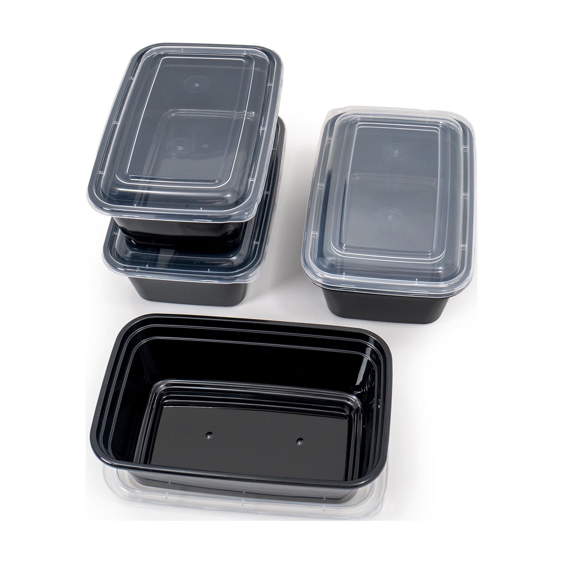 (2 pack) Mainstays 10 piece (5 Containers + 5 Lids) 3-Cup Snack Meal Prep, BPA-Free, Microwave & Dishwasher Safe