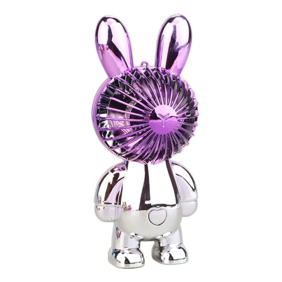 Rechargeable Handheld Fan With Colorful Gradient Light 2 Speeds Portable USB Personal Fan For Home Office Travel