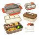 thumbnail image 1 of "Lunch Box Fiambrera Con Cubiertos Capacidad 1300ml+bolsas Naranja con Gris ", 1 of 5
