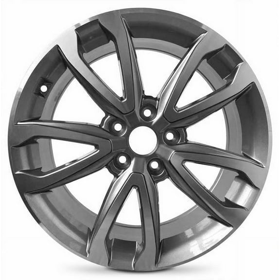 Wheel Rim for 2017-2019 Hyundai Santa Fe 18 in Gunmetal Aluminum Rim Direct Fit