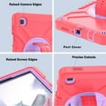 thumbnail image 6 of Dteck Case for Samsung Galaxy Tab A7 Lite 8.7-inch T220 T225,Heavy Duty Rugged Drop Proof Shockproof Armor Case with Rotatable Kickstand Hand Strap Shoulder Strap,Red+Purple, 6 of 7