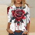 thumbnail image 2 of Pisexur Chandails en Molleton d'Halloween pour Femmes Manches 3/4 Col Rond Chandails en Molleton Graphiques Amusants Chandails à Capuchon Chandail Tops Tendance Automne Chandail Tops Blouses, 2 of 5