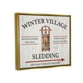 thumbnail image 4 of Stupell Industries Winter Village Sledding Holiday Painting Gold Floater Framed Canvas Art Print Wall Art, 31 x 25, 4 of 10