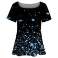 thumbnail image 4 of Dyegold Summer Tops for Women 2023 Trendy, Womens Summer Tops Dressy Casual Geometric Print Vintage Tshirt Square Neck Short Sleeve Split Button ​Blouses Tunic, 4 of 5