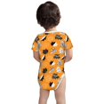 thumbnail image 2 of Rocae Bold Black and White Leaves Orange for Baby Cotton Short-Sleeve Bodysuits for Unisex Onesies Bodysuit-6 Months, 2 of 7