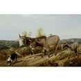thumbnail image 2 of Friedrich Wilhelm Keyl 18x13 Black Ornate Wood Framed Double Matted Museum Art Print Titled - Donkeys on a Moorland Track (1855), 2 of 5