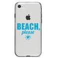 thumbnail image 1 of DistinctInk Clear Shockproof Hybrid Case for iPhone 7 8 SE (2020 Model) 4.7" Screen TPU Bumper Acrylic Back Tempered Glass Screen Protector - Beach, Please, 1 of 5