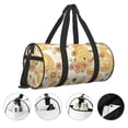 thumbnail image 5 of Xecao Groovy Floral print Round Travel Duffel Bag is a foldable gym bag with an inner pocket, perfect for travel sports, 5 of 8