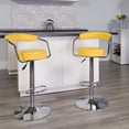 thumbnail image 4 of Contemporary Yellow Vinyl Adjustable Height Barstool with Arms and Chrome Base, 4 of 6