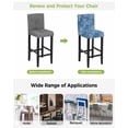thumbnail image 3 of Navy Blue Coral Coastal Bar Stool Covers Set of 4, Ocean Nautical Seaside Beach Stretch Washable Bar Chair Covers with Backs, Removable Pub Counter Height Chair Cover for Kitchen Dining Room Cafe, 3 of 7