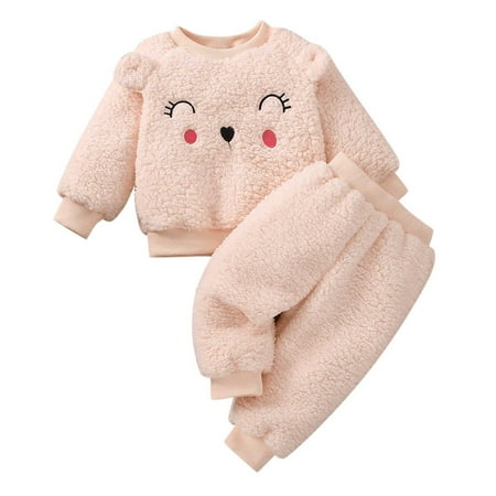 

QYZEU Long Sleeve Toddler Girl Shirts Outfits for Girls Size 6 Toddler Kids Baby Girls Boys Long Sleeve Cute Cartoon Tops Blouse Pants Sleepwear Pajamas Outfits Set 2Pcs