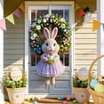 thumbnail image 4 of Stijggn Easter Banner Holiday Front Door Cover Cute Rabbit Door Party Decoration Supplies Spring Easter Holiday Party Photography Background Decoration for Home Party Supplies, 4 of 6