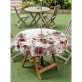 thumbnail image 4 of Outdoor Tablecloth with Umbrella Hole for Patio/Picnic/Party/Camping, Red Spring Floral Waterproof Table Cloth Round Cover Washable, Elegant Pastoral Flowers Watercolor (Dia 54"), 4 of 8