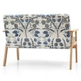 thumbnail image 5 of Gymax Modern Fabric Loveseat Sofa Couch Upholstered 2-Seat Wood Armchair Blue Floral, 5 of 10
