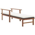 thumbnail image 5 of vidaXL Sun Lounger with Cushion Poly Rattan and Solid Acacia Wood Black, 5 of 5