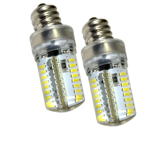 HQRP 2-Pack 7/16" 110V LED Light Bulbs Cool White for Brother LS-2250PRW / LS-2720 / LS-2725 / LS-2820 / LS-2825 Sewing Machine