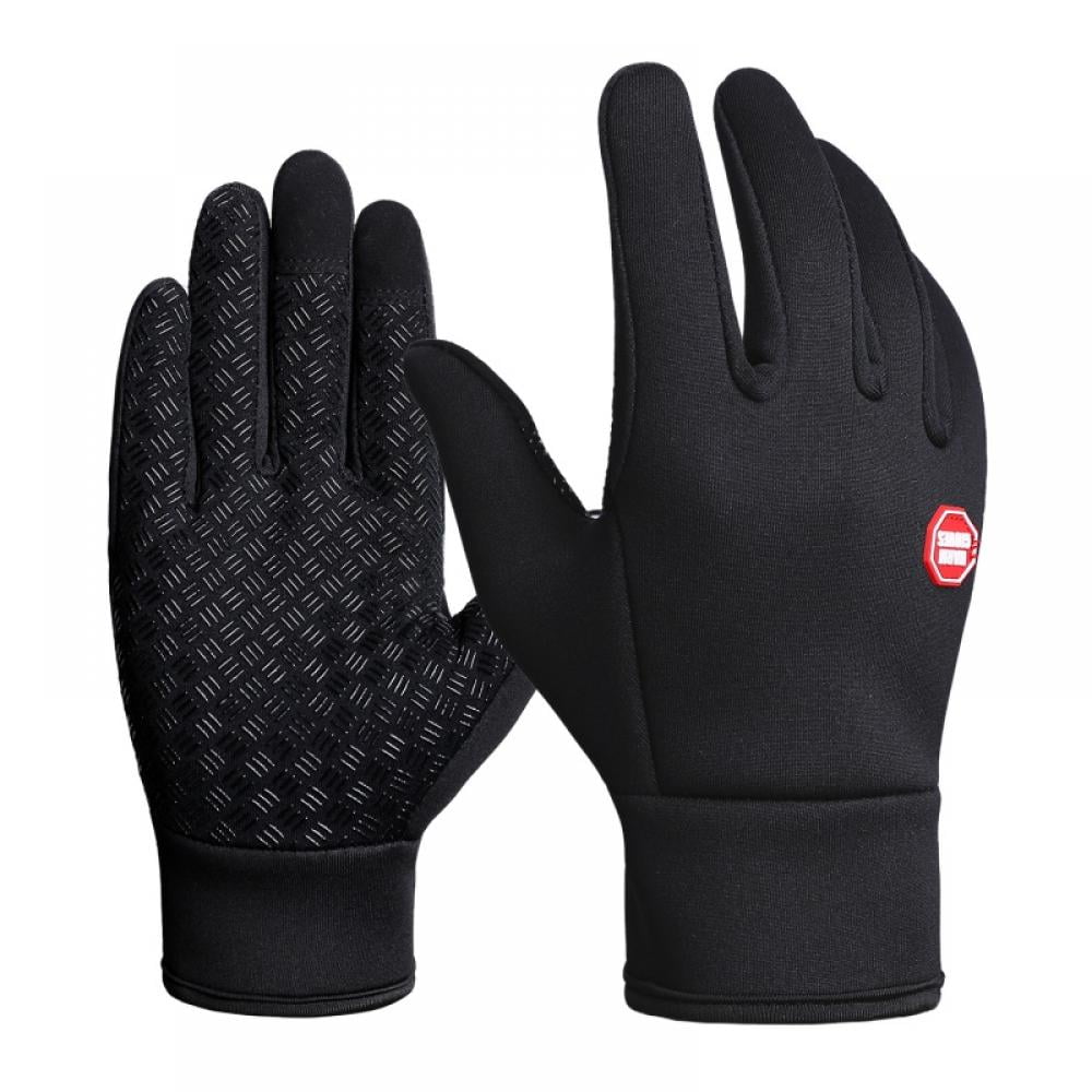 25℃ Touchscreen Waterproof Cycling Riding Hiking Running Gloves Grey Ladies Men 