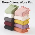 thumbnail image 2 of Ruffle Socks Woman, White Crew Cute Frilly Ankle Lettuce Dress Socks for Women Girls Turn-Cuff  5Pairs, 2 of 7