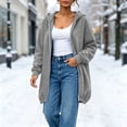 thumbnail image 2 of Aezemi Women Long Hooded Sweatshirts Elastic Hem Full Zip Fashion Fall Winter Hoodie Outfits with Pockets Zip up Long Sleeve Trendy Daily Blouses S, 2 of 7