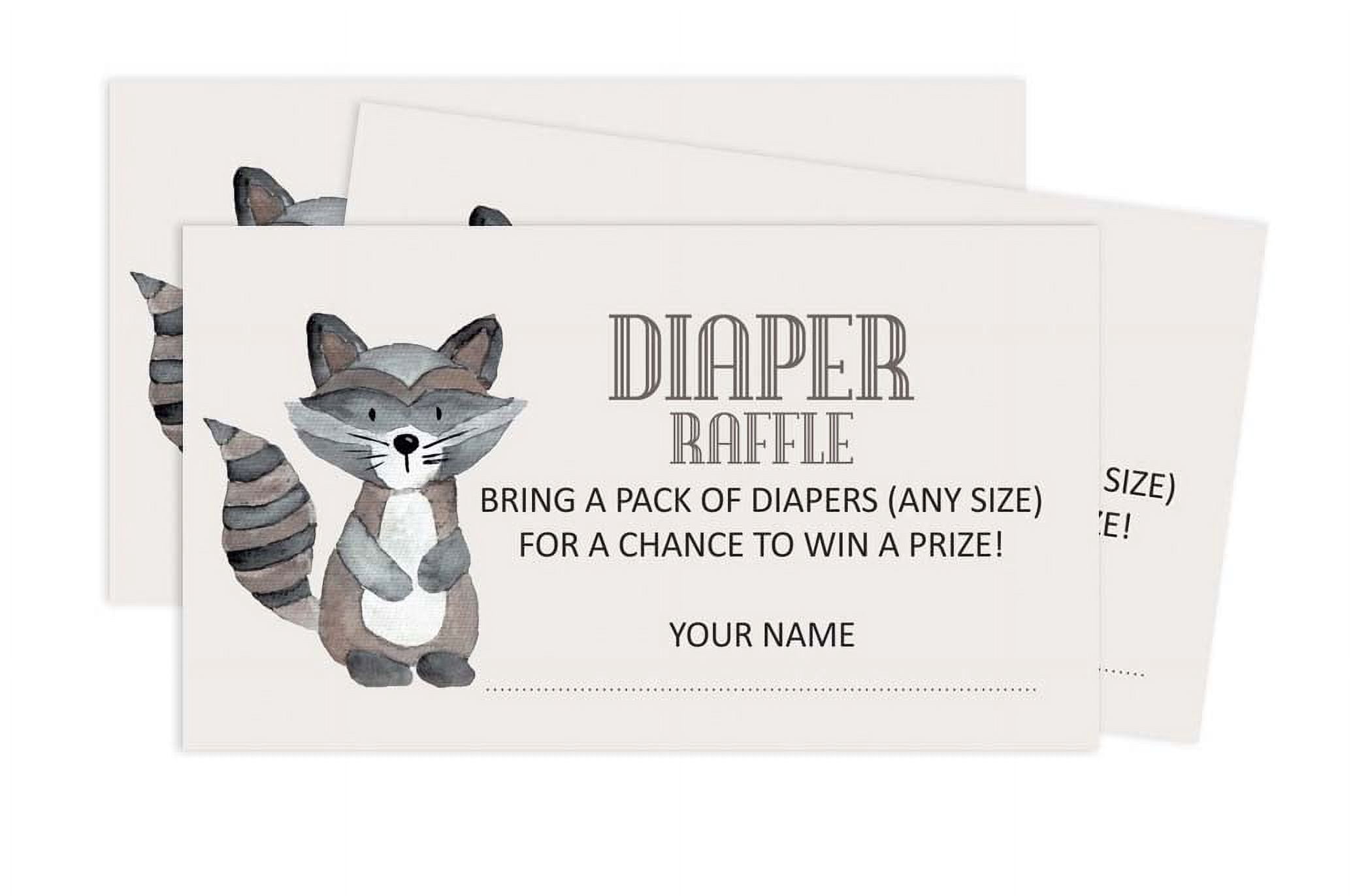Inkdotpot 30Baby ShowerDiaper Raffle Ticket Lottery Insert Cards Supplies Games For Baby Shower Party Jungle Animals Bring A Pack Of Diapers To Win Favors Gifts And Prizes