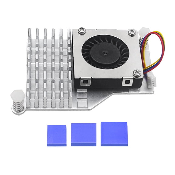 Yibooy For Raspberry Pi 5 Active Cooler with Adjustable Speed Cooling Fan (Silver)
